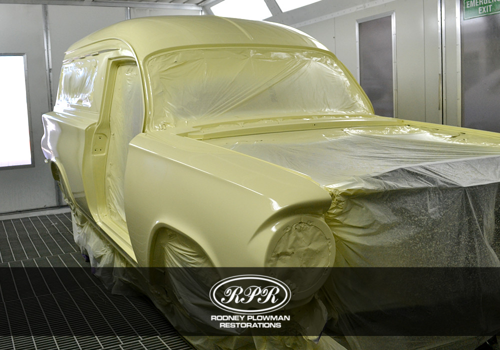 Holden EH Panel Van LS V8 Conversion Paint Booth Yellow