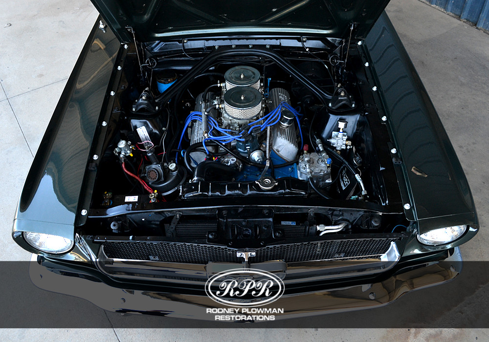 1965 Ford Mustang Green Engine Bay Rodney Plowman Restorations
